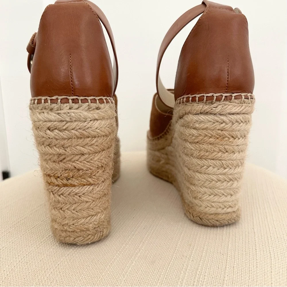 Espadrille Platform Wedge Sandals in Brown A59